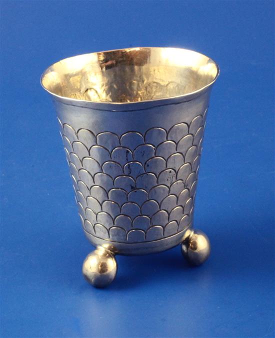 A 19th century continental silver beaker, 2 oz.